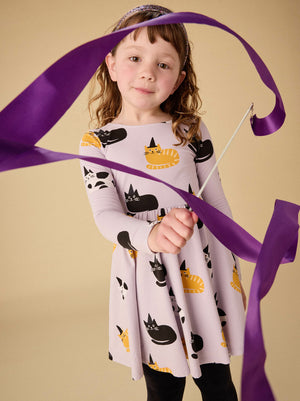 Printed Ballet Dress - Cats in Hats
