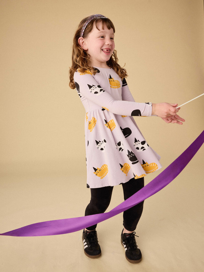 Printed Ballet Dress - Cats in Hats