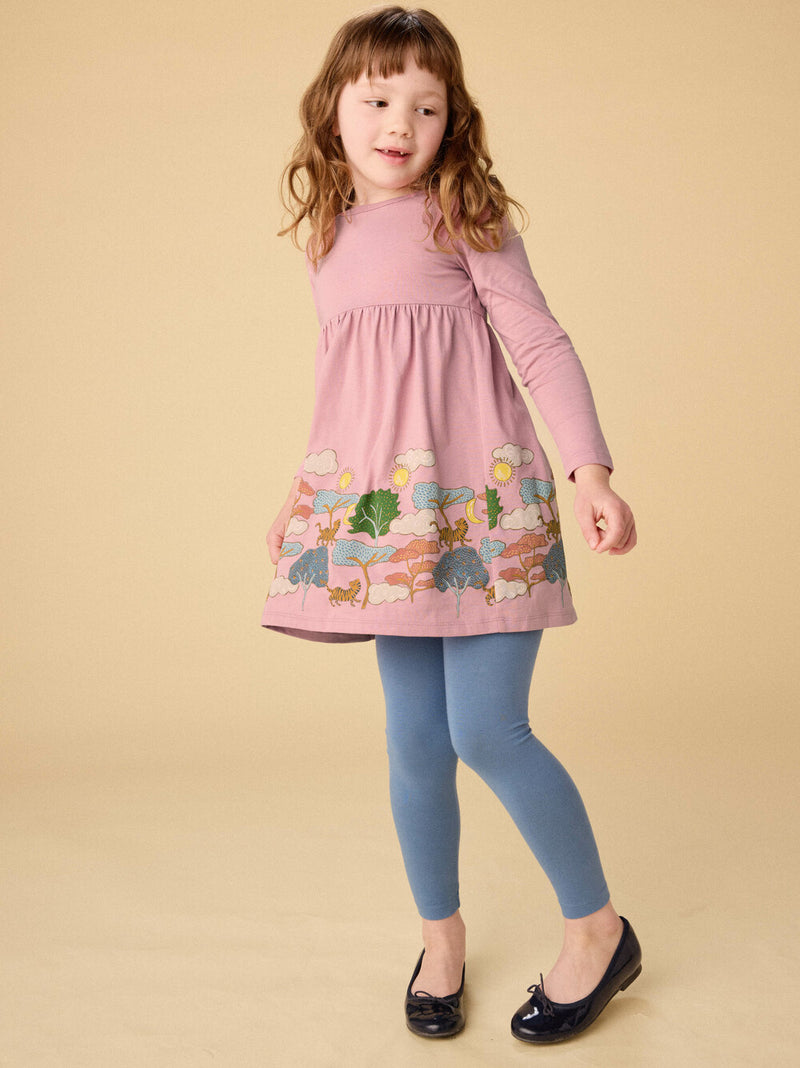 Tiger Story Skirted Dress - Hydrangea