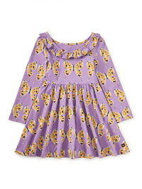 Ruffle Collar Ballet Dress - Dragon Swallowtail Butterflies