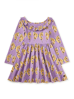 Ruffle Collar Ballet Dress - Dragon Swallowtail Butterflies
