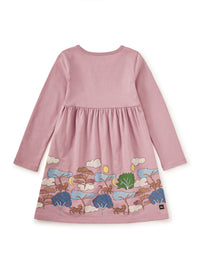 Tiger Story Skirted Dress - Hydrangea