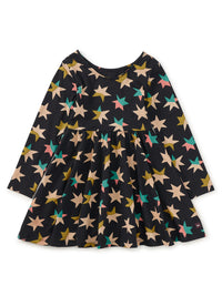 Printed Ballet Dress - Color Block Metallic Stars