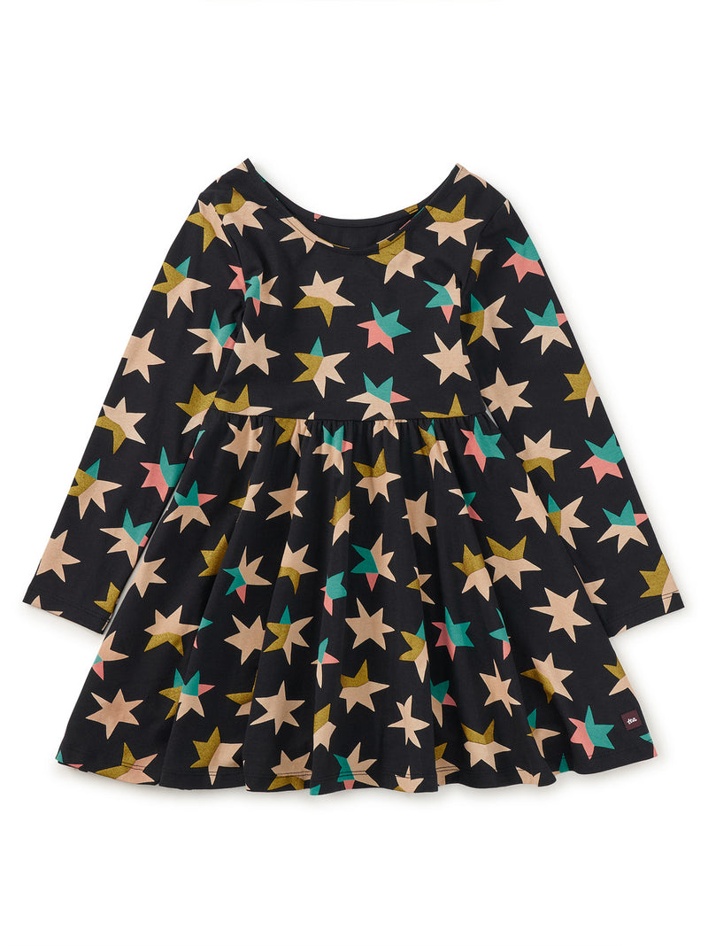 Printed Ballet Dress - Color Block Metallic Stars