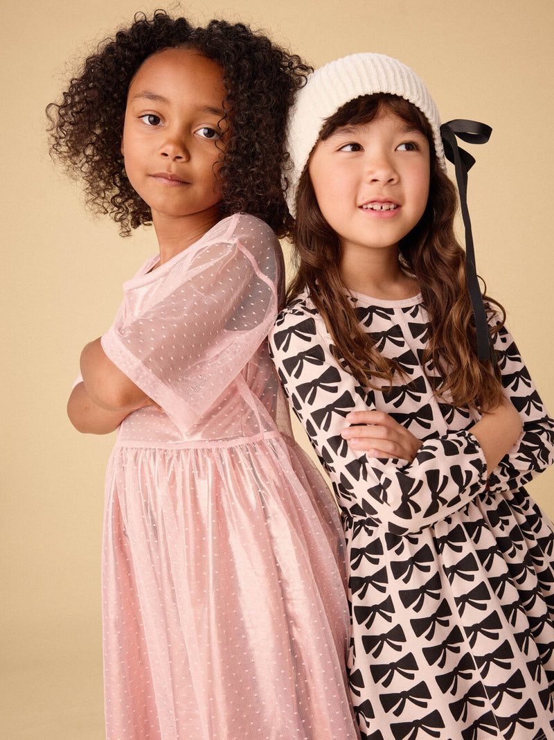 Blouson Sleeve Pocket Dress - Bows
