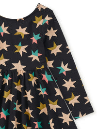 Printed Ballet Dress - Color Block Metallic Stars