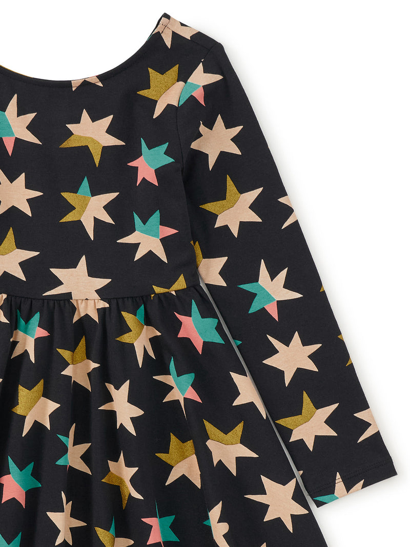 Printed Ballet Dress - Color Block Metallic Stars