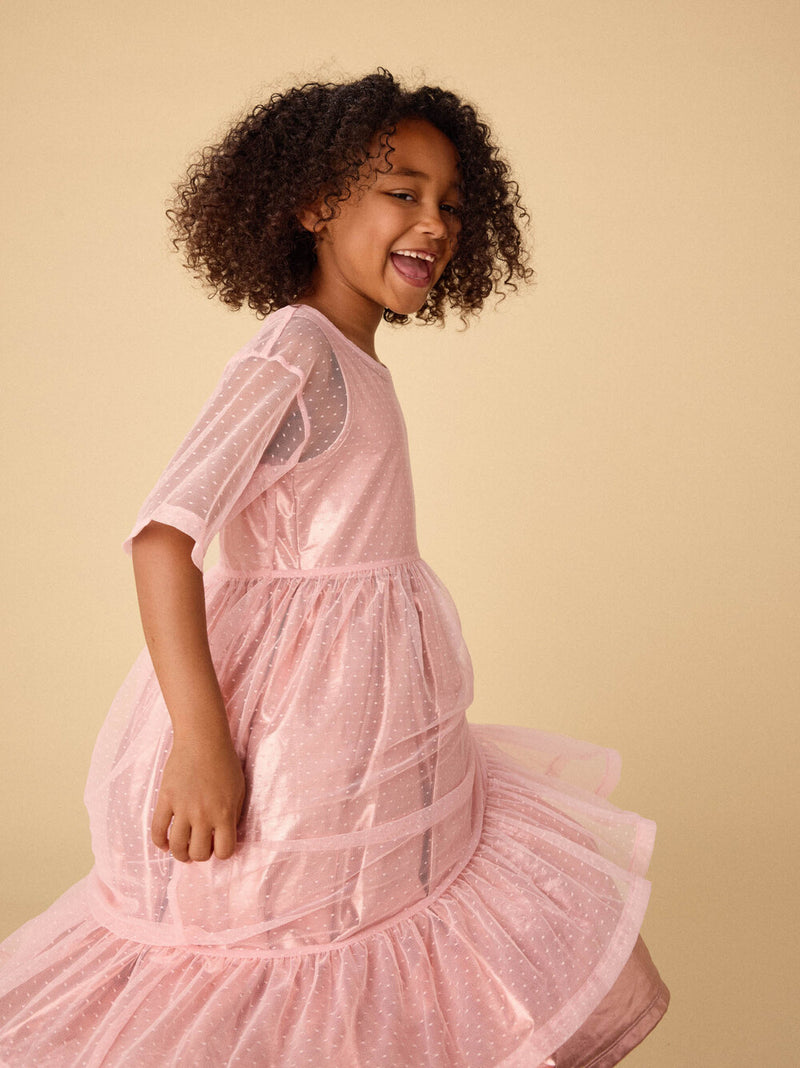 Cherry Blossom  - Layered Tulle & Foil Dress