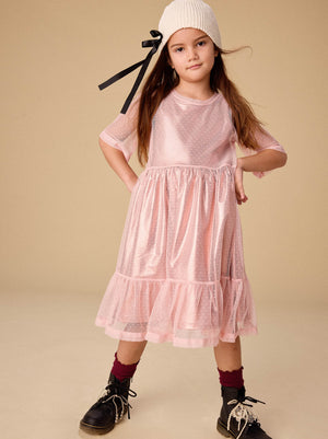 Cherry Blossom  - Layered Tulle & Foil Dress