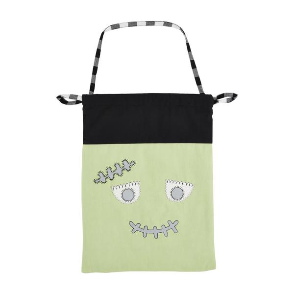 Bag with a monster face design on a white background