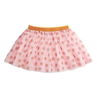 Pink tutu skirt with orange pumpkins pattern on a white background