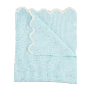 Blue Scallop Chenille Blanket