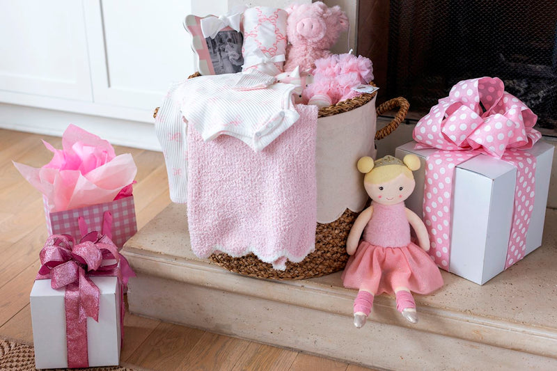 Pink Scallop Chenille Blanket