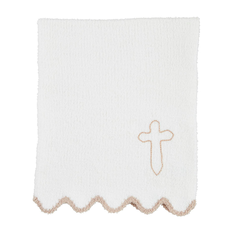 Cross Scallop Chenille Blanket