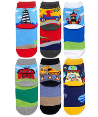 Assorted Fun Design Crew Socks - 6 PK