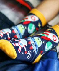 Assorted Fun Design Crew Socks - 6 PK