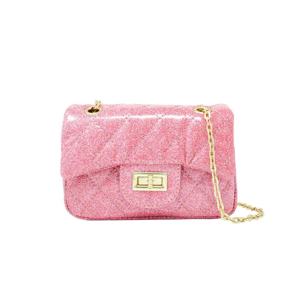 Classic Quilted Sparkle Mini Bag - Pink