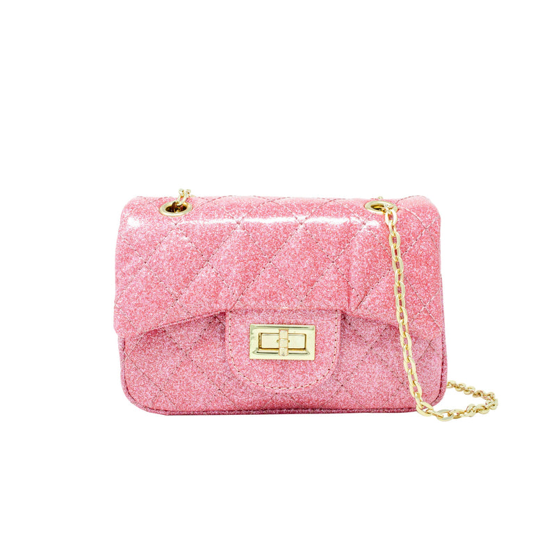 Classic Quilted Sparkle Mini Bag - Pink
