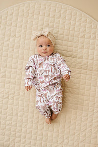 Jogger Set - Mocha Bows - 0-3M