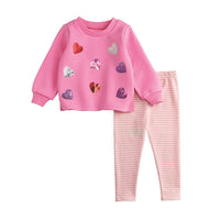 Heart Sequin Sweatshirt & Legging Set