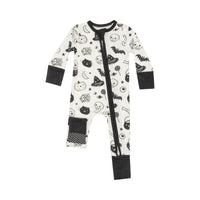 Black & White Halloween 2 Way Zipper Romper