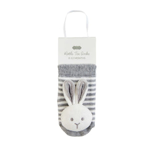 Gray Bunny Rattle Toe Socks