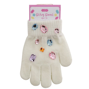 White Glitzy Gloves