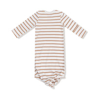 Vintage Stripe Brown Knotted Gown