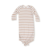 Vintage Stripe Brown Knotted Gown