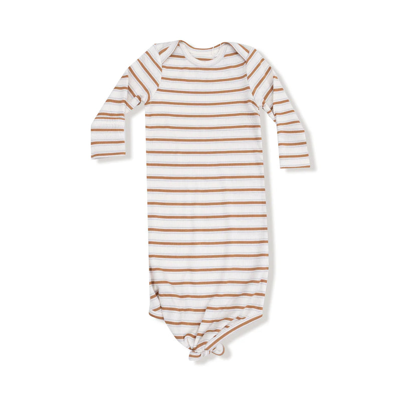 Vintage Stripe Brown Knotted Gown