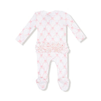 Ribbon Bow Trellis - Ruffle 2way Zip Footie