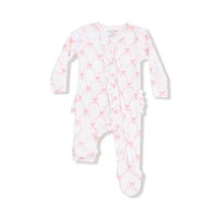 Ribbon Bow Trellis - Ruffle 2way Zip Footie