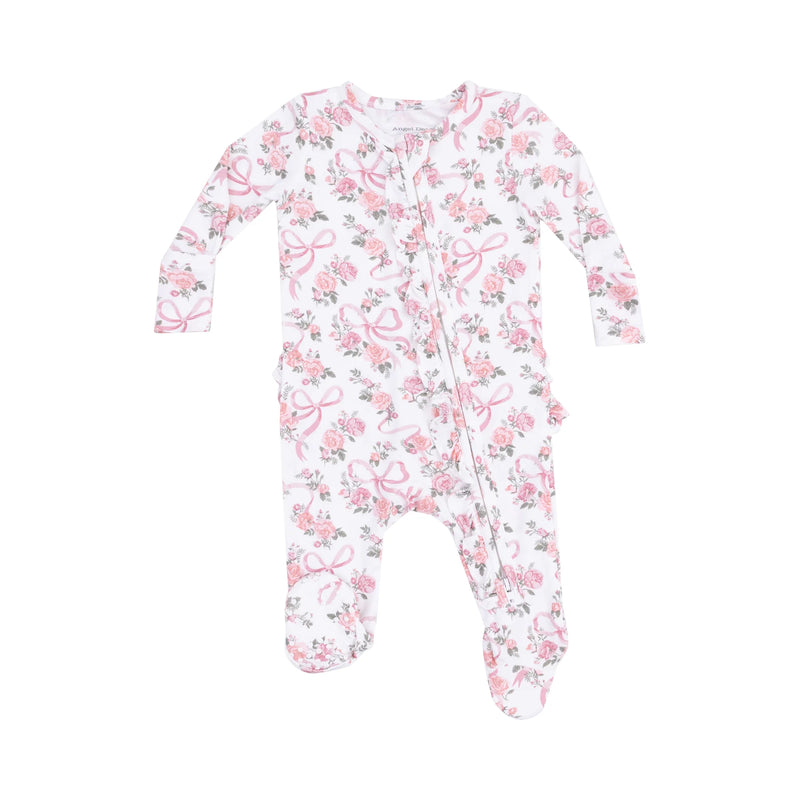 Ribbons & Flowers - Ruffle 2way Zip Footie