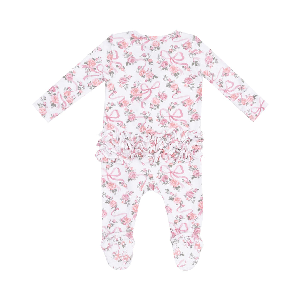 Ribbons & Flowers - Ruffle 2way Zip Footie