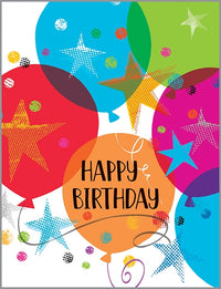 Birthday Card - Balloons & Stars