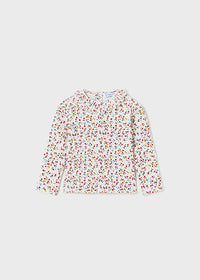 Floral Ribbed Shirt & Corduroy Overall Dress Set