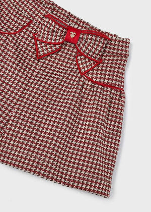 Red Houndstooth Short