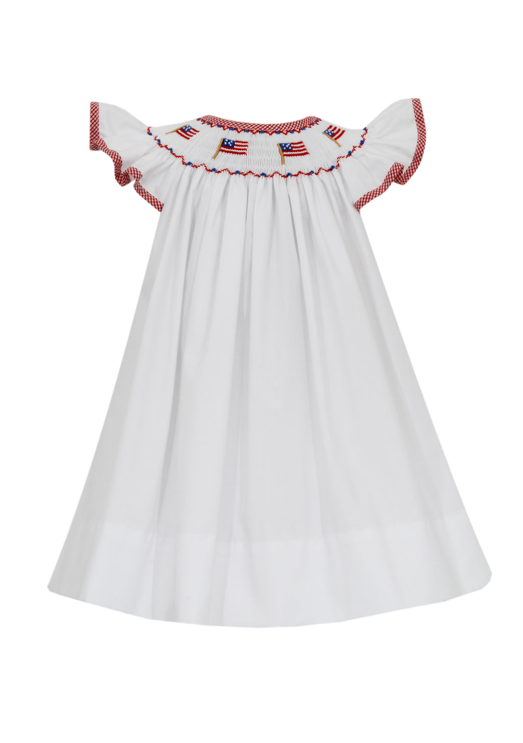 Flag || Angel Wing Bishop White Poplin Dress