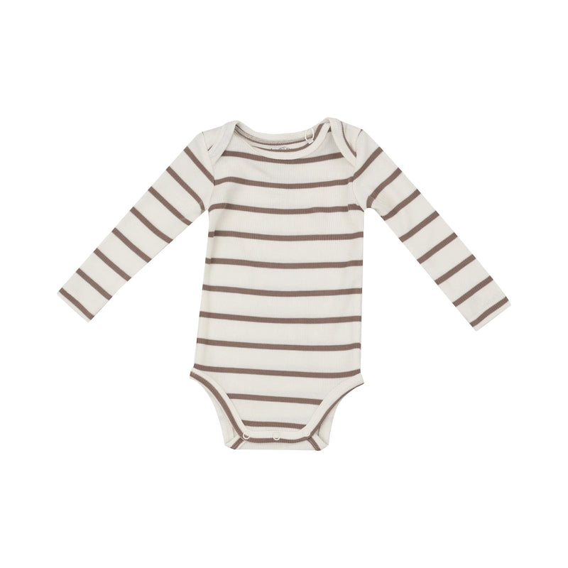 Brown Stripe - Ribbed LS Bodysuit