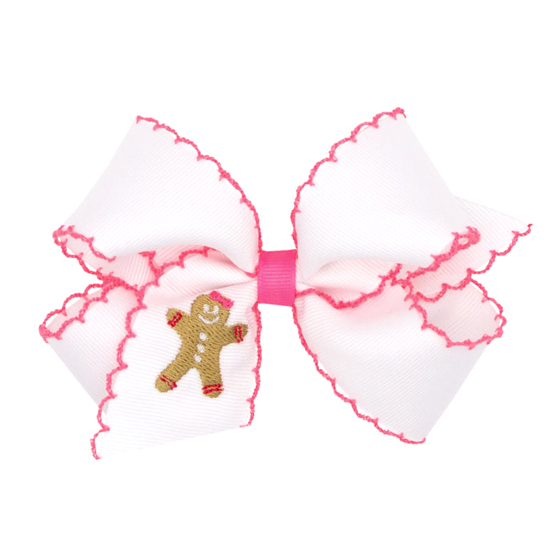 Embroidered Gingerbread Hair Bow
