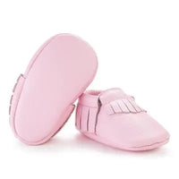 Baby Moccasins - Genuine Leather Baby Shoes (Light Pink)