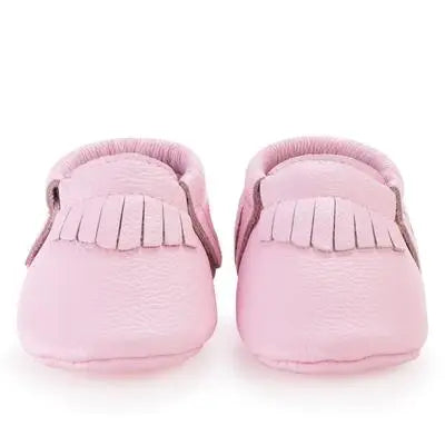 Baby Moccasins - Genuine Leather Baby Shoes (Light Pink)