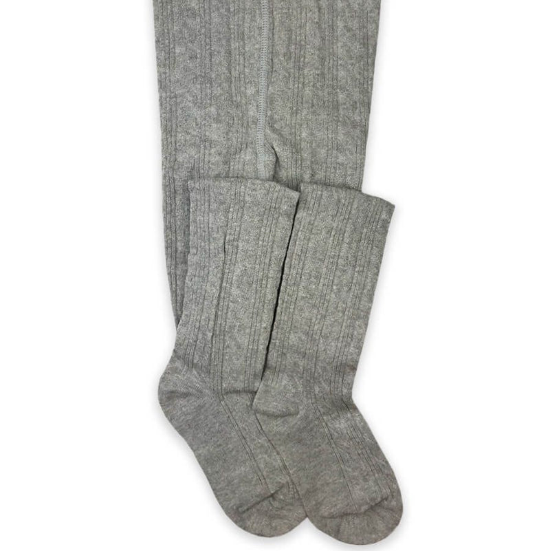 Heather Grey Classic Cable Knit Tights