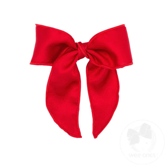 Satin Whimsy Tail Bow - Red