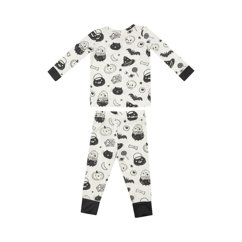 Black And White Halloween L/s Loungewear Set