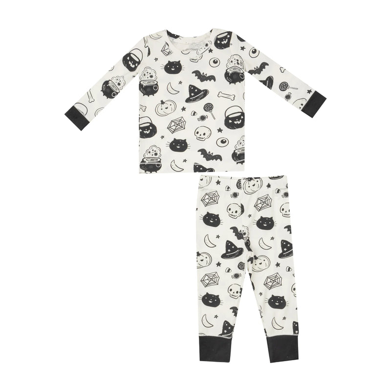 Black And White Halloween L/s Loungewear Set