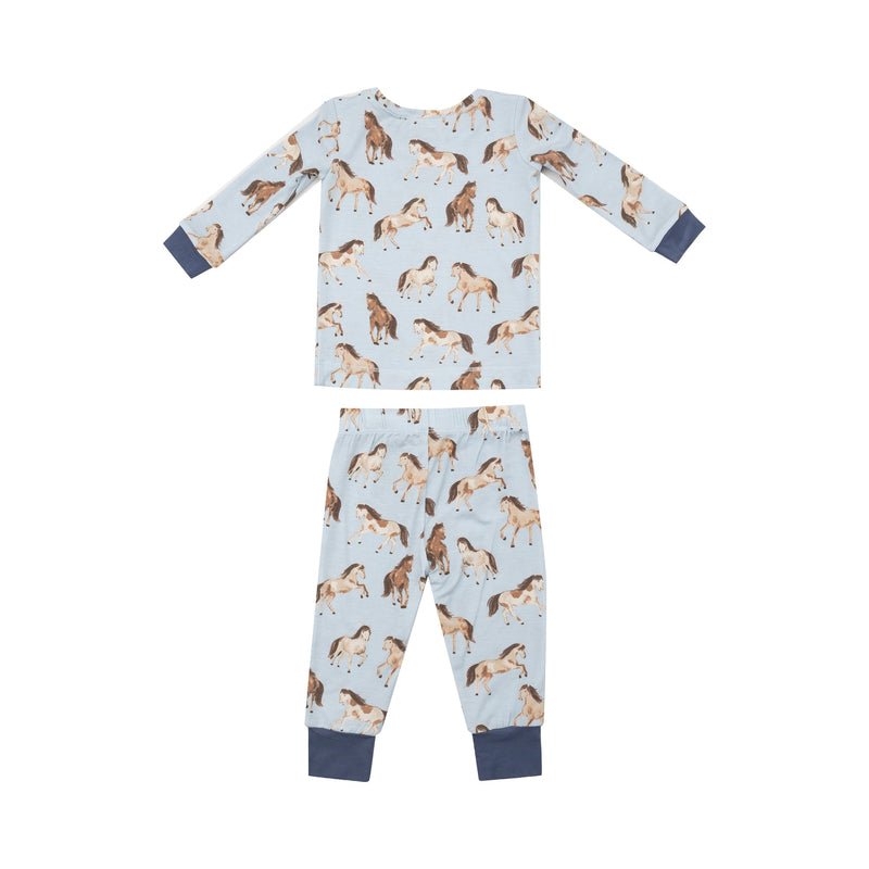 Horses - Blue - LS PJ Set