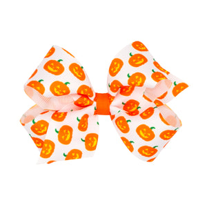 Halloween Bow - Medium - Orange Jack O Lanterns