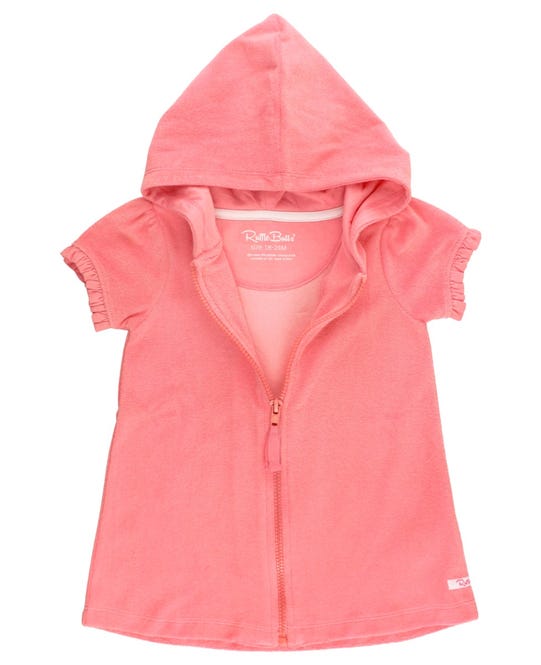 Bubblegum Pink Terry Full-Zip Cover-Up
