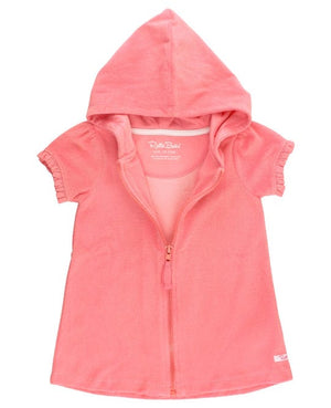 Bubblegum Pink Terry Full-Zip Cover-Up